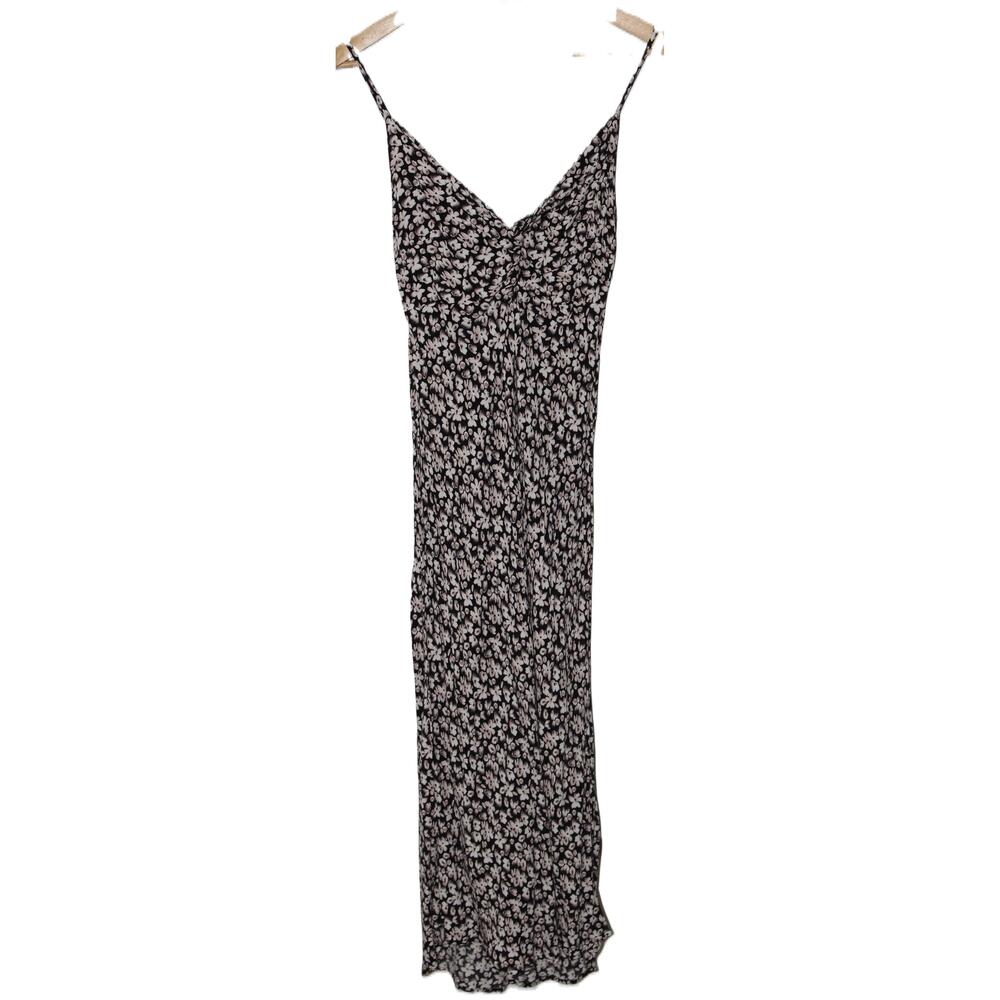 Womens Abercrombie & Fitch Black Spaghetti Straps Floral Maxi Dress Size Medium